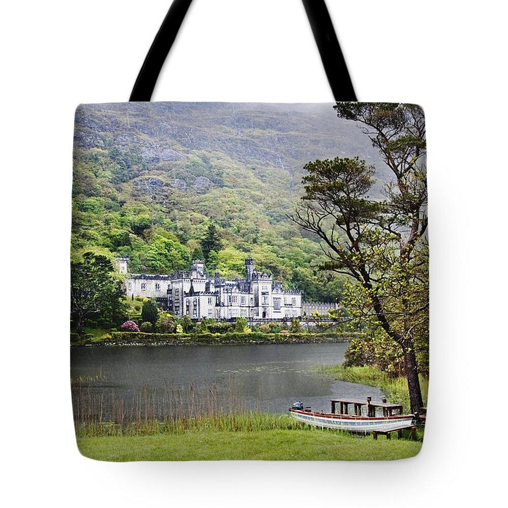 Kylemore Abby Tote Bag featuring the photograph Kylemore Castle in Spring by Jill Love