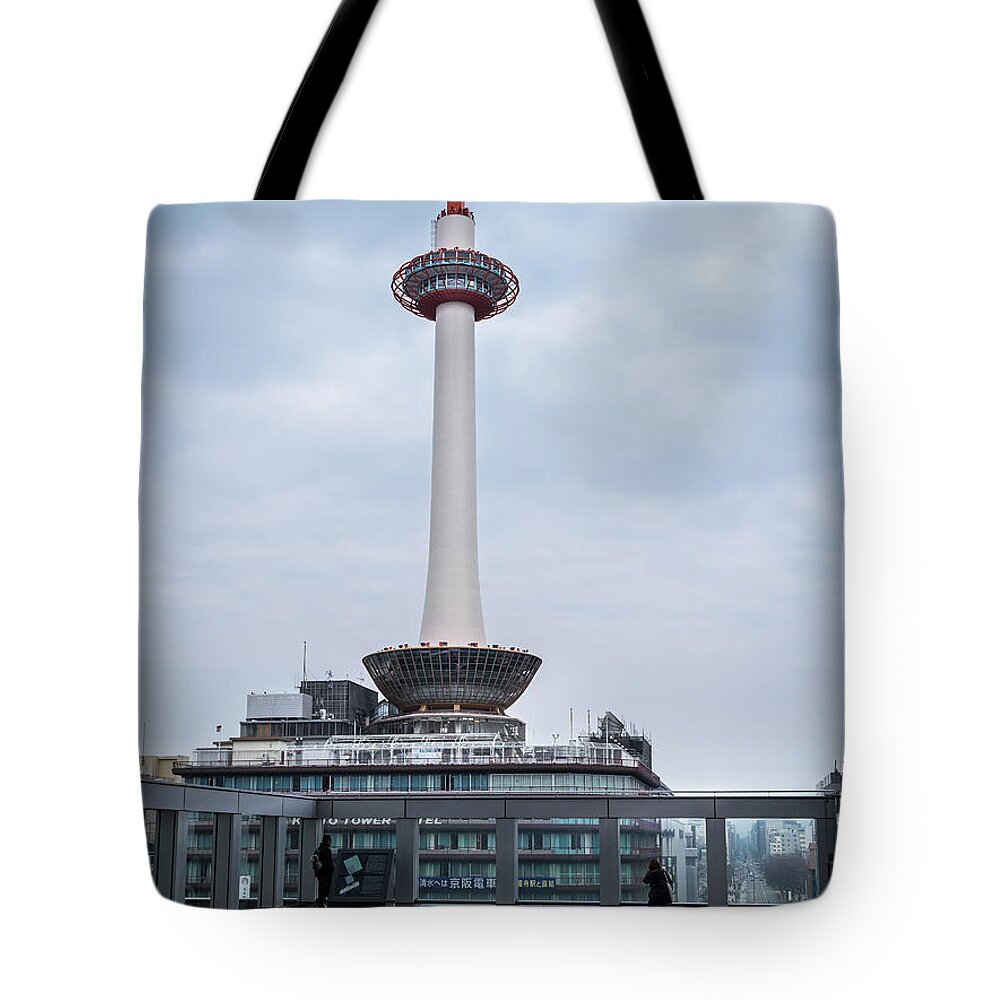  Street Tote Bag featuring the photograph Kyoto Tower, Japan by Perry Rodriguez
