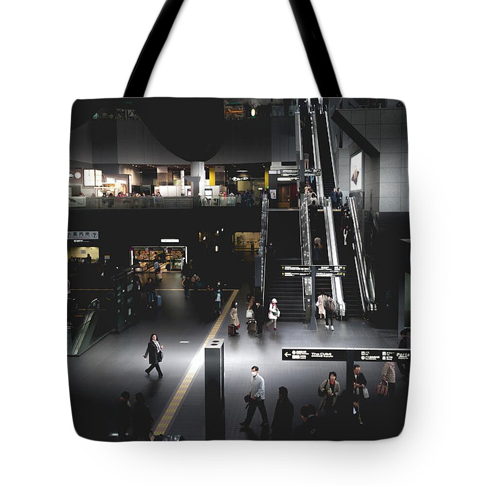 Escalator Tote Bag featuring the photograph Kyoto Train Station, Japan 2 by Perry Rodriguez