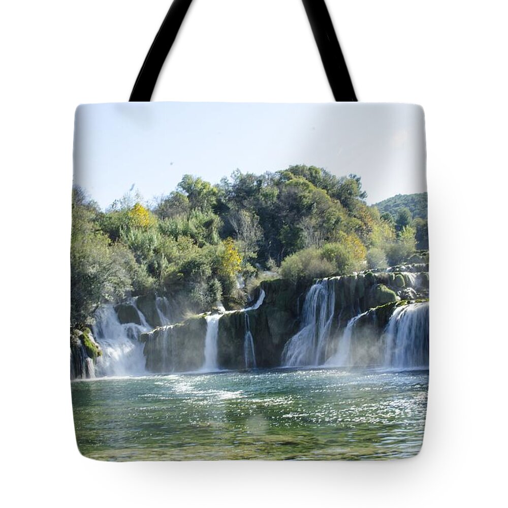 Kyrka Tote Bag featuring the photograph Kyrka Waterfalls by Richard Henne