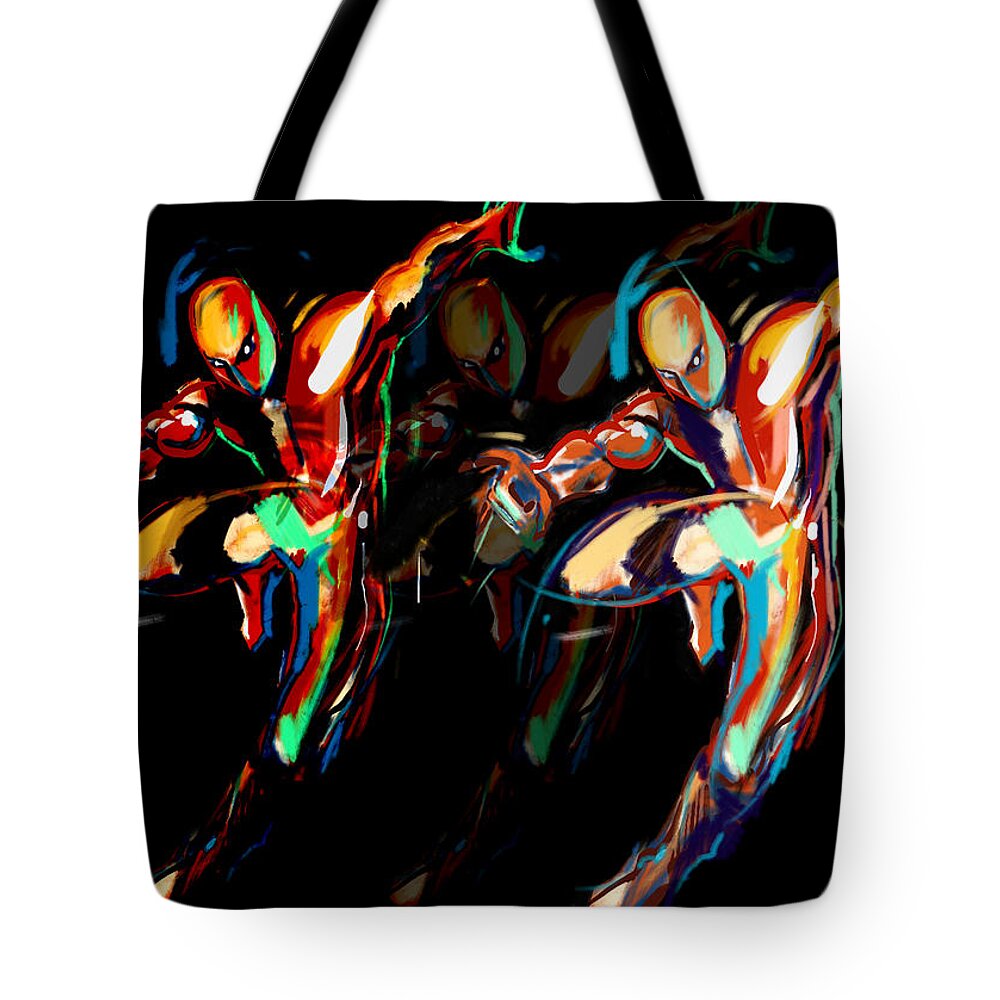  Tote Bag featuring the painting L I G H T. M O V E S by John Gholson