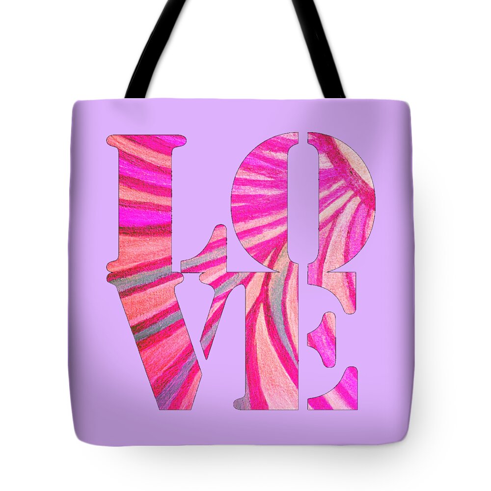 Love Tote Bag featuring the digital art L O V E by Rachel Hannah