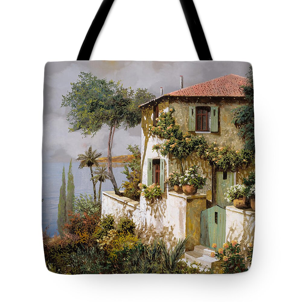 Llandscape Tote Bag featuring the painting La Casa Giallo-verde by Guido Borelli