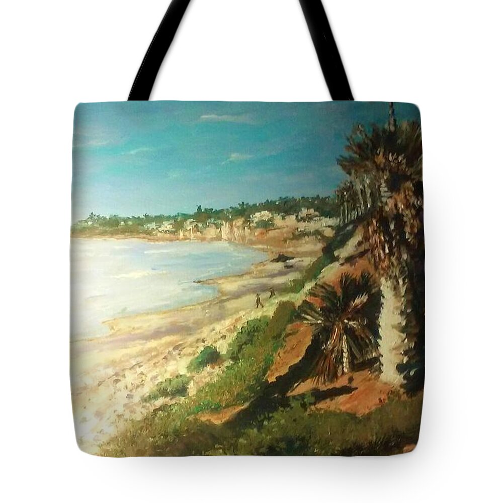  Tote Bag featuring the painting La Jolla Beach by Ray Khalife