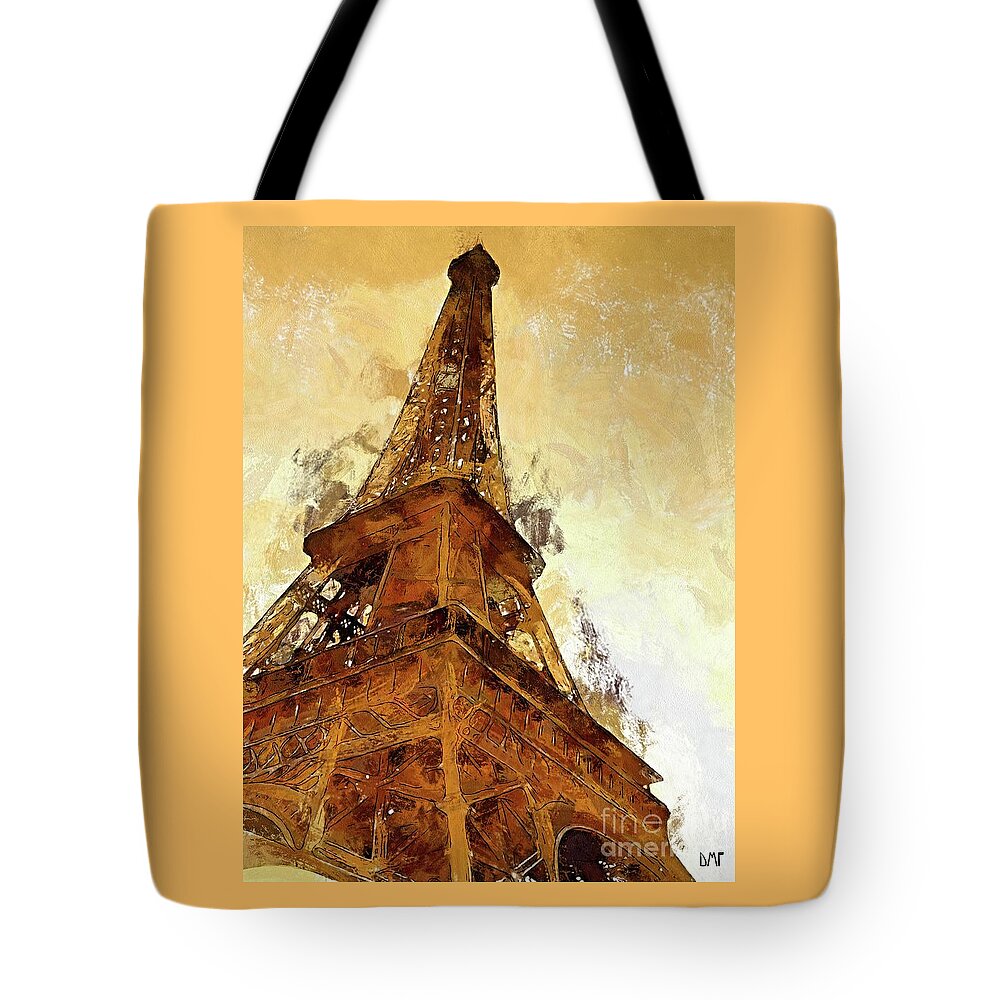 Digital Art Tote Bag featuring the digital art La Tour Eiffel by Dragica Micki Fortuna
