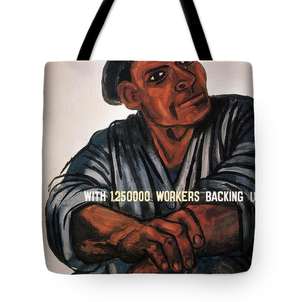 1930s Tote Bag featuring the painting LABOR POSTER, 1930s by Ben Shahn