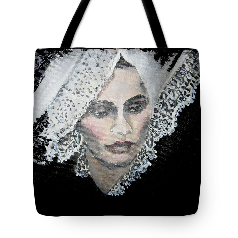 Lace Tote Bag featuring the painting Lace transparent by Vesna Martinjak