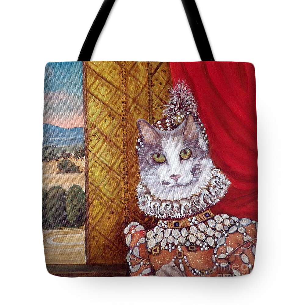 Cat Tote Bag featuring the painting Lady Daisy by Linda Markwardt