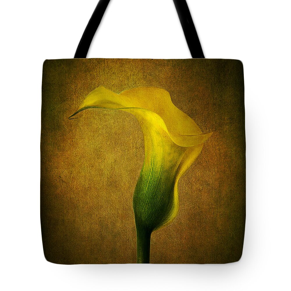 Calla Tote Bag featuring the photograph Lady in Yellow by Marina Kojukhova