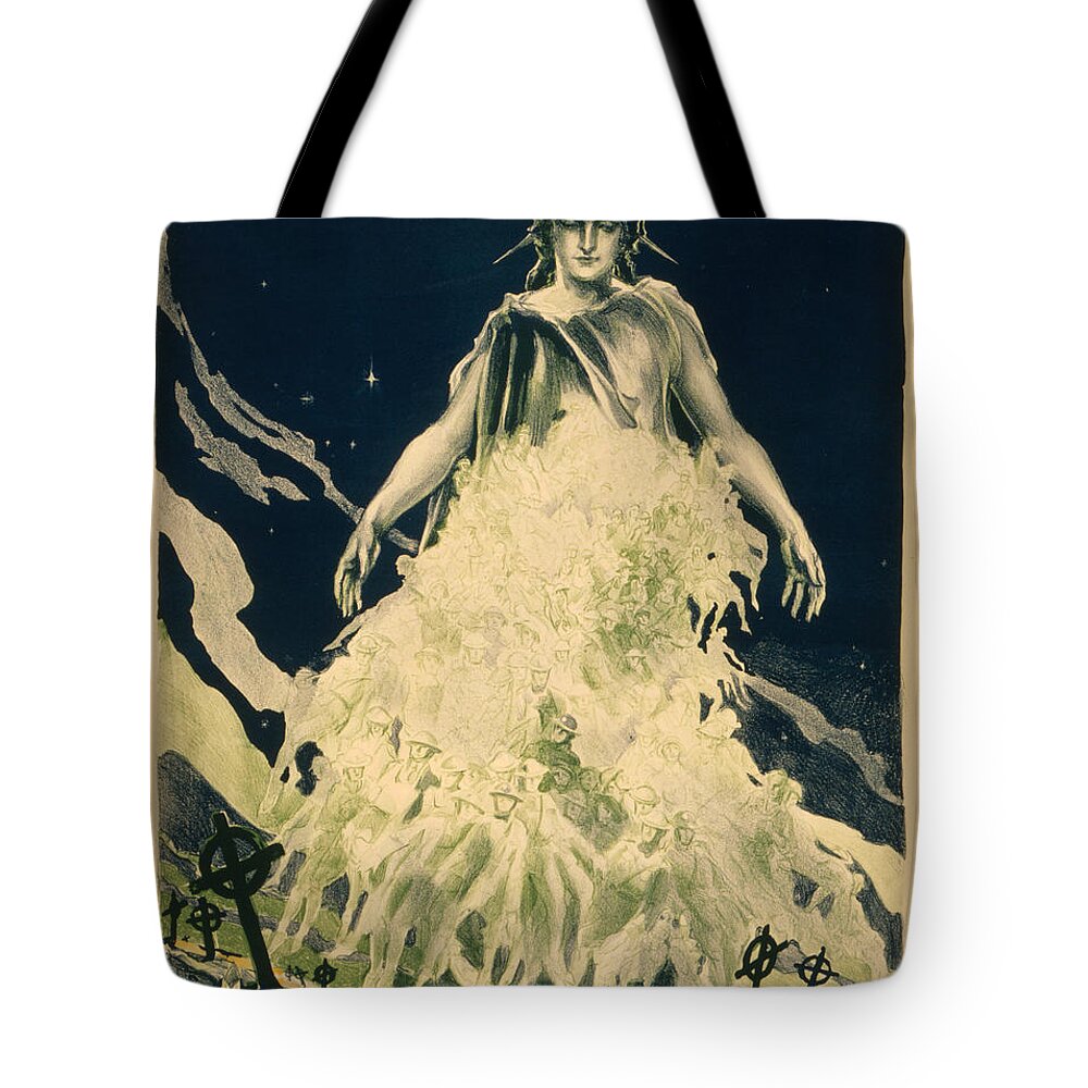 Vintage Tote Bag featuring the painting Lady Liberty by Vintage Pix