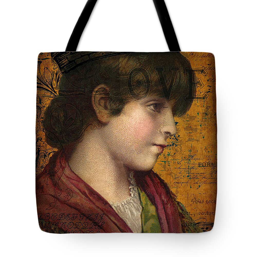 Lady Of Letters Tote Bag featuring the painting Lady Of Letters by Bellesouth Studio