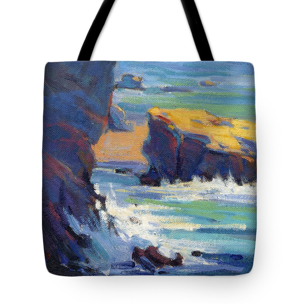 Laguna Tote Bag featuring the painting Laguna Rocks by Konnie Kim