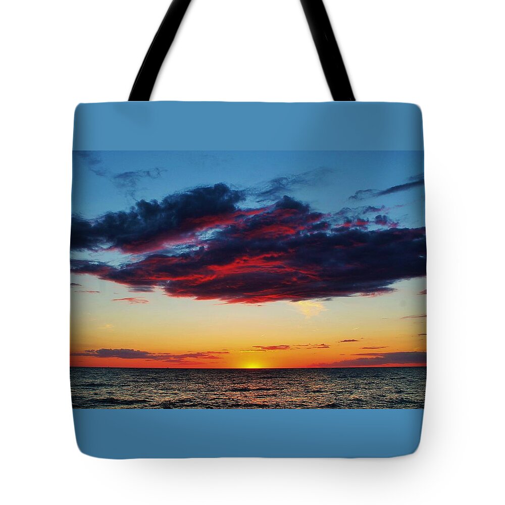 Sunset Tote Bag featuring the photograph Lake Huron Sunset by Karl Anderson