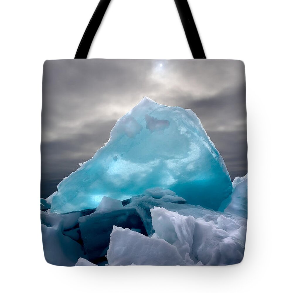 Minnesota Tote Bag featuring the photograph Lake Ice Berg by Rikk Flohr
