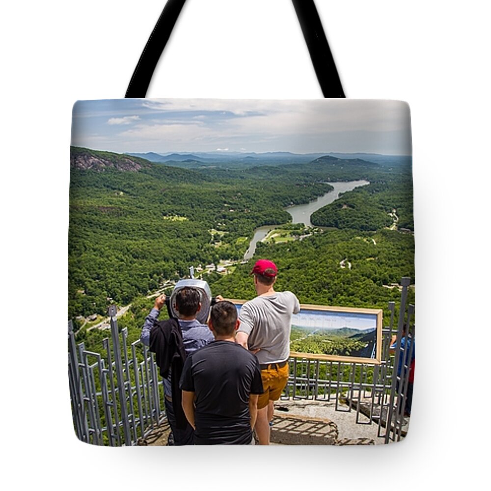 Lookout Tote Bag featuring the photograph Lake Lure from Chimney Rock by Kevin Craft