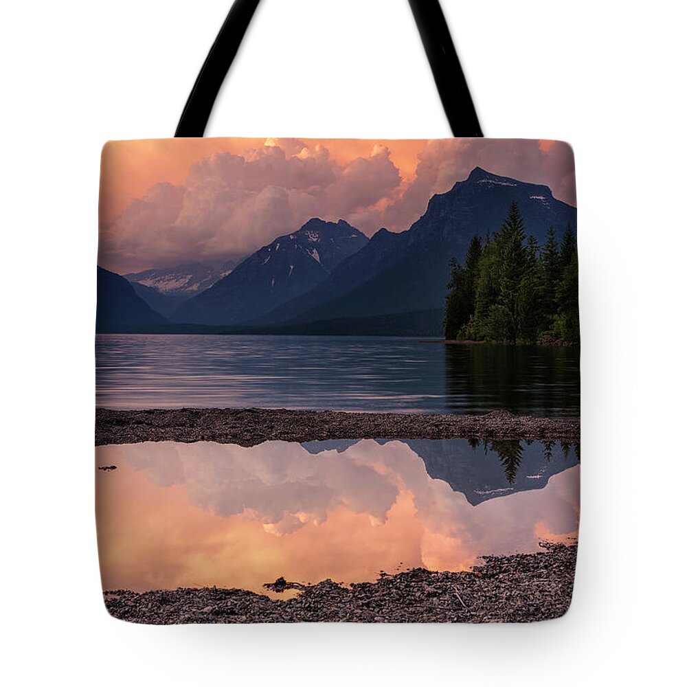 Glacier National Park Tote Bag featuring the photograph Lake McDonald Sunset by Mark Kiver