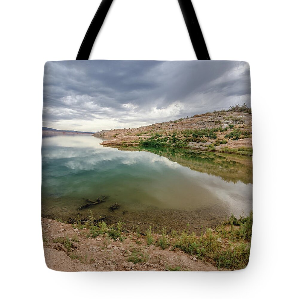 Landscape Tote Bag featuring the photograph Lake Mead Storms by Margaret Pitcher