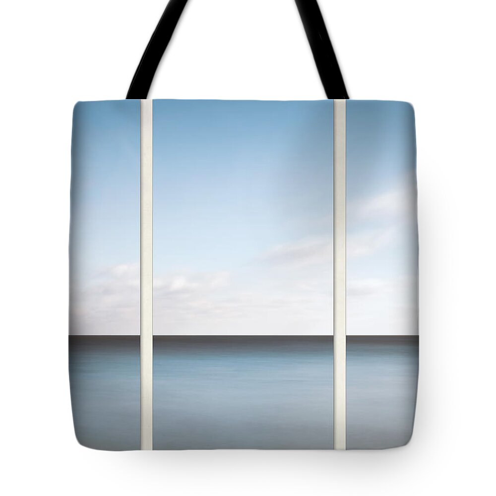 Scott Norris Photography Tote Bag featuring the photograph Lake Michigan Minimalist Triptych by Scott Norris