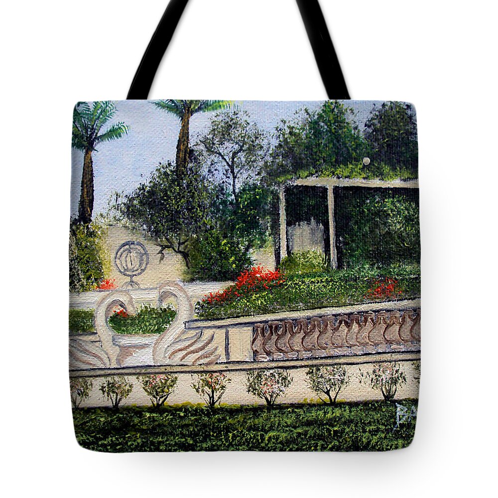 Lakeland Florida Tote Bag featuring the painting Lake Mirror by Gloria E Barreto-Rodriguez