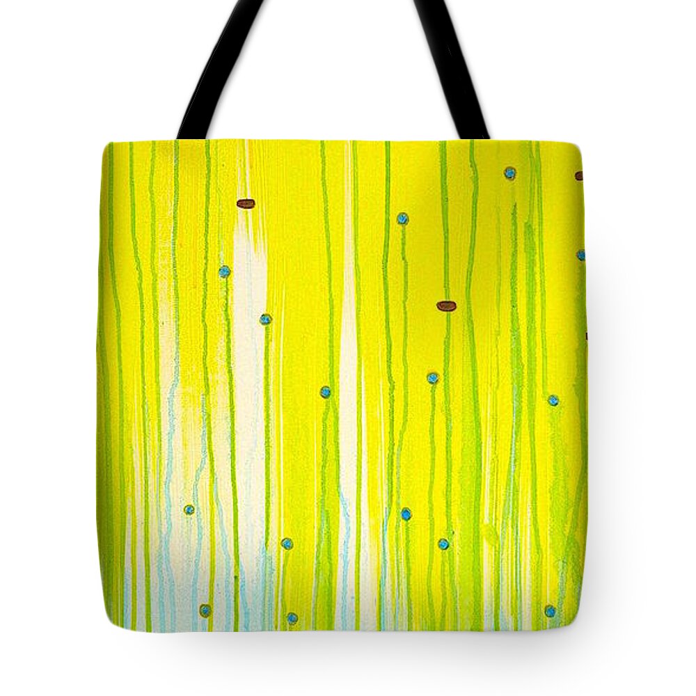 Nature Tote Bag featuring the painting Lake side 2 by Wonju Hulse