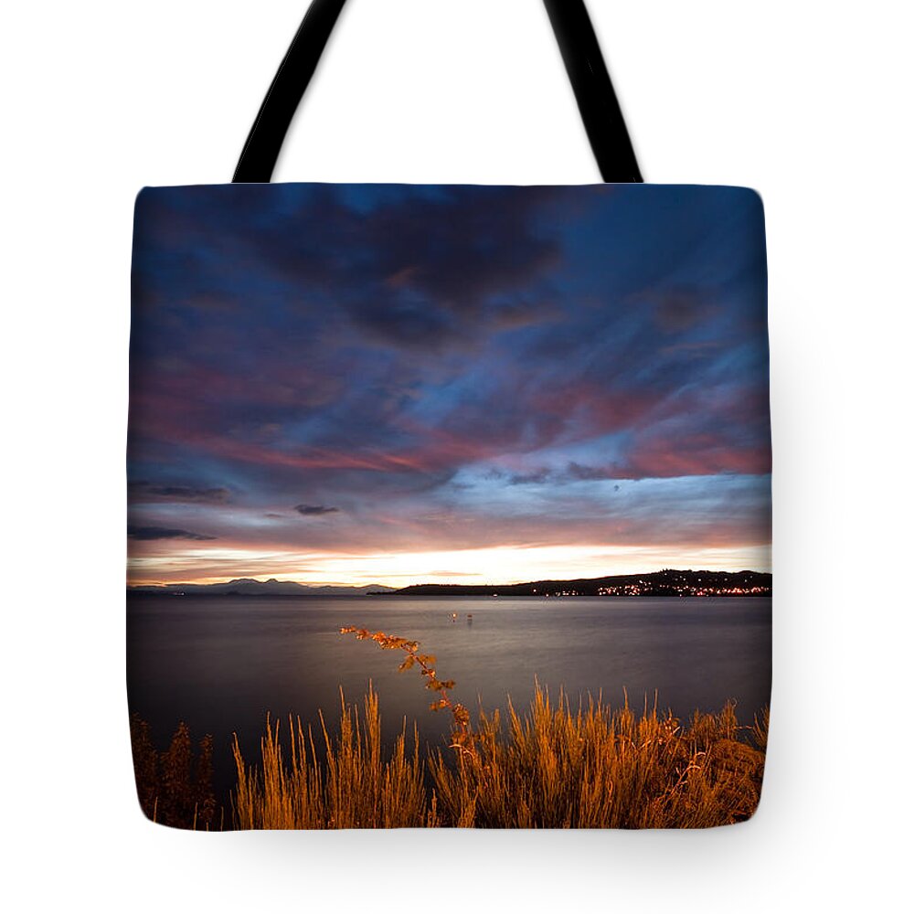 Beautiful Tote Bag featuring the photograph Lake Taupo Sunset by Marc Garrido