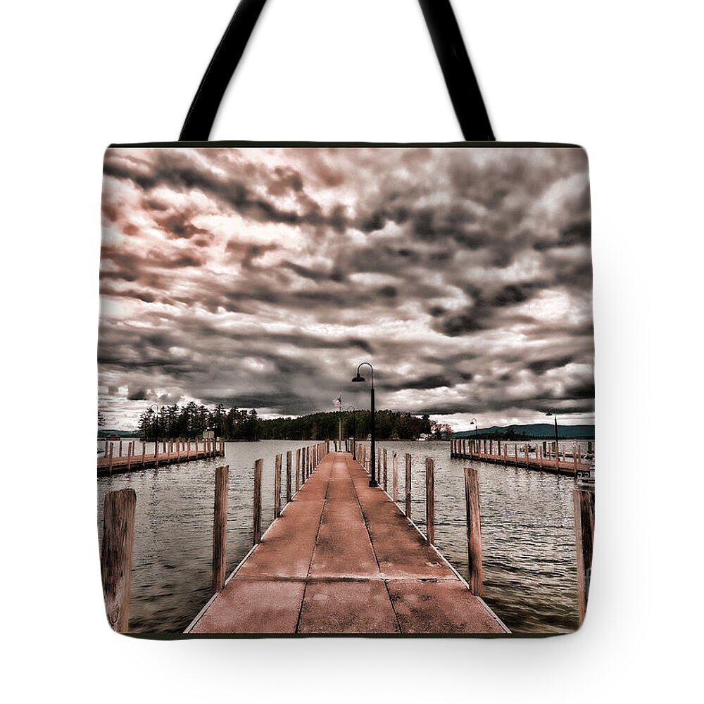 Winnipesaukee Tote Bag featuring the photograph Lake Winnipesaukee Glendale Dock by Mim White