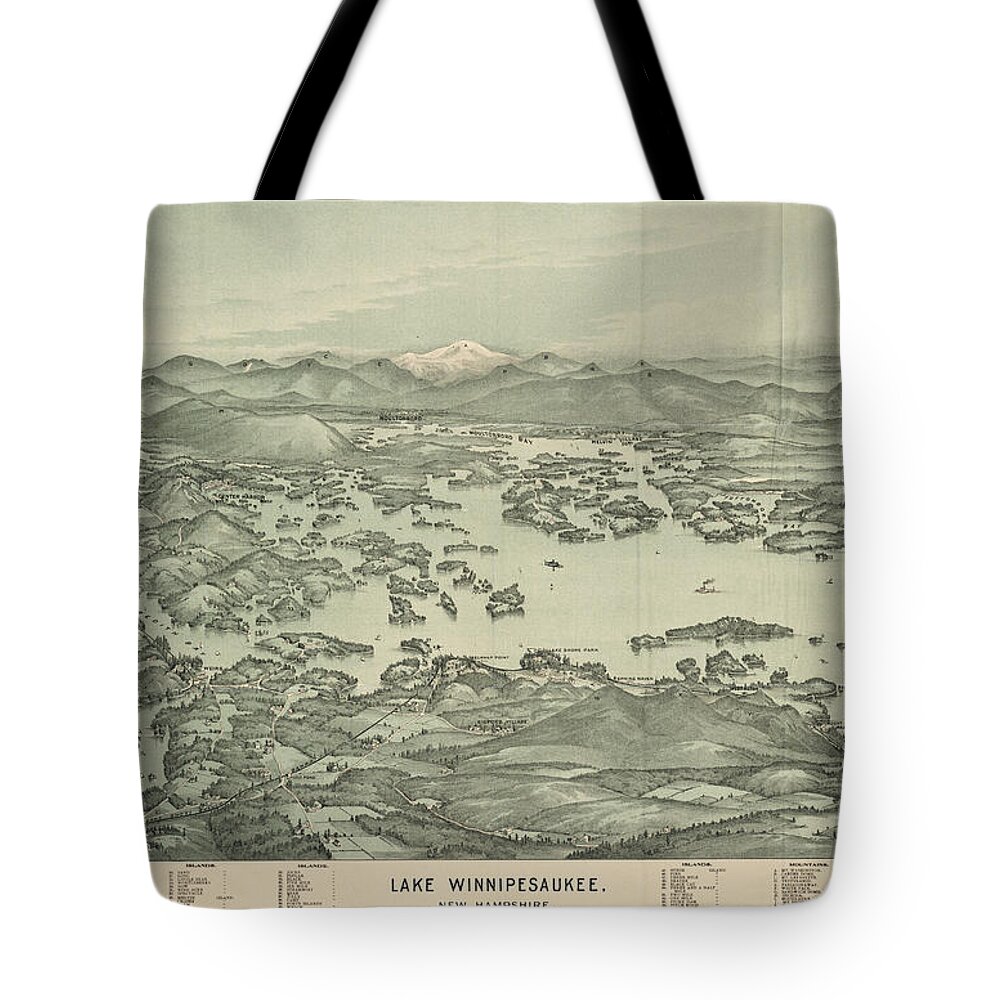Lake Winnipesaukee Tote Bag featuring the painting Lake Winnipesaukee New Hampshire by Celestial Images