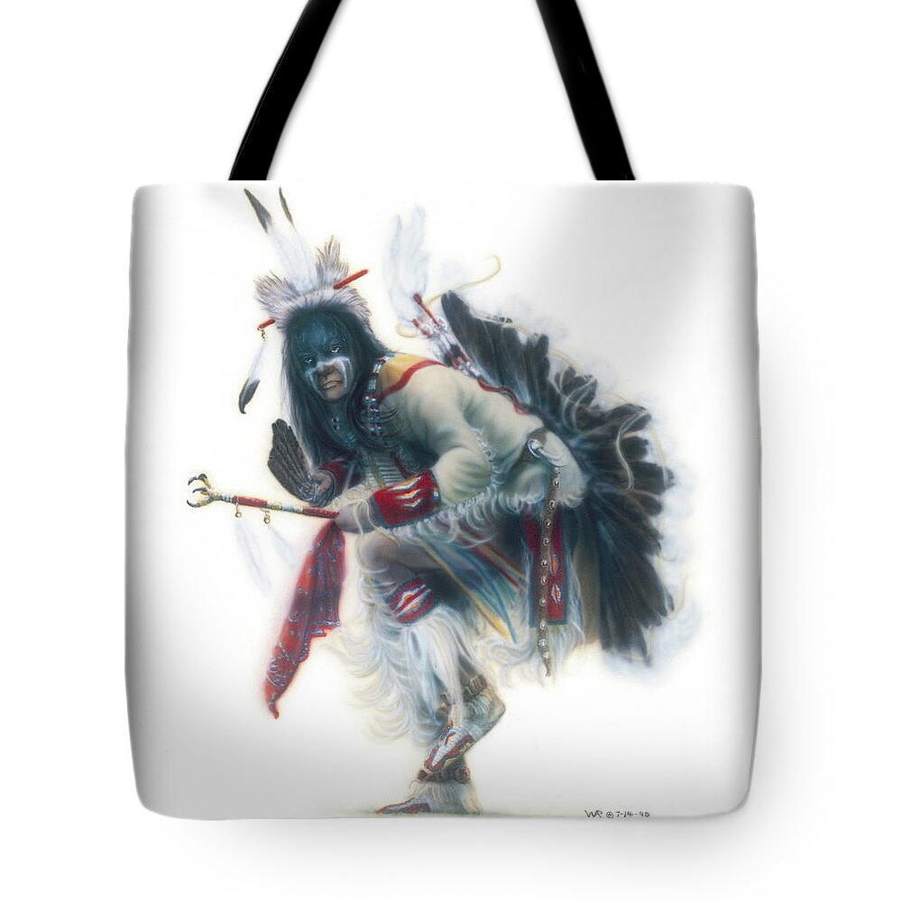  Tote Bag featuring the painting Lakota Dancer by Wayne Pruse