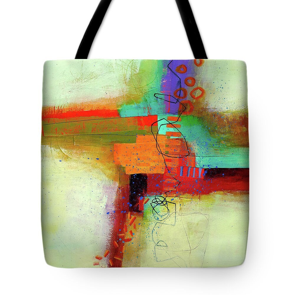 Jane Davies Tote Bag featuring the painting Land Line #1 by Jane Davies