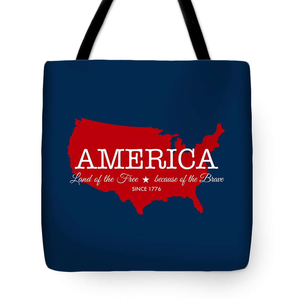 America Tote Bag featuring the digital art Land of the Free by Nancy Ingersoll