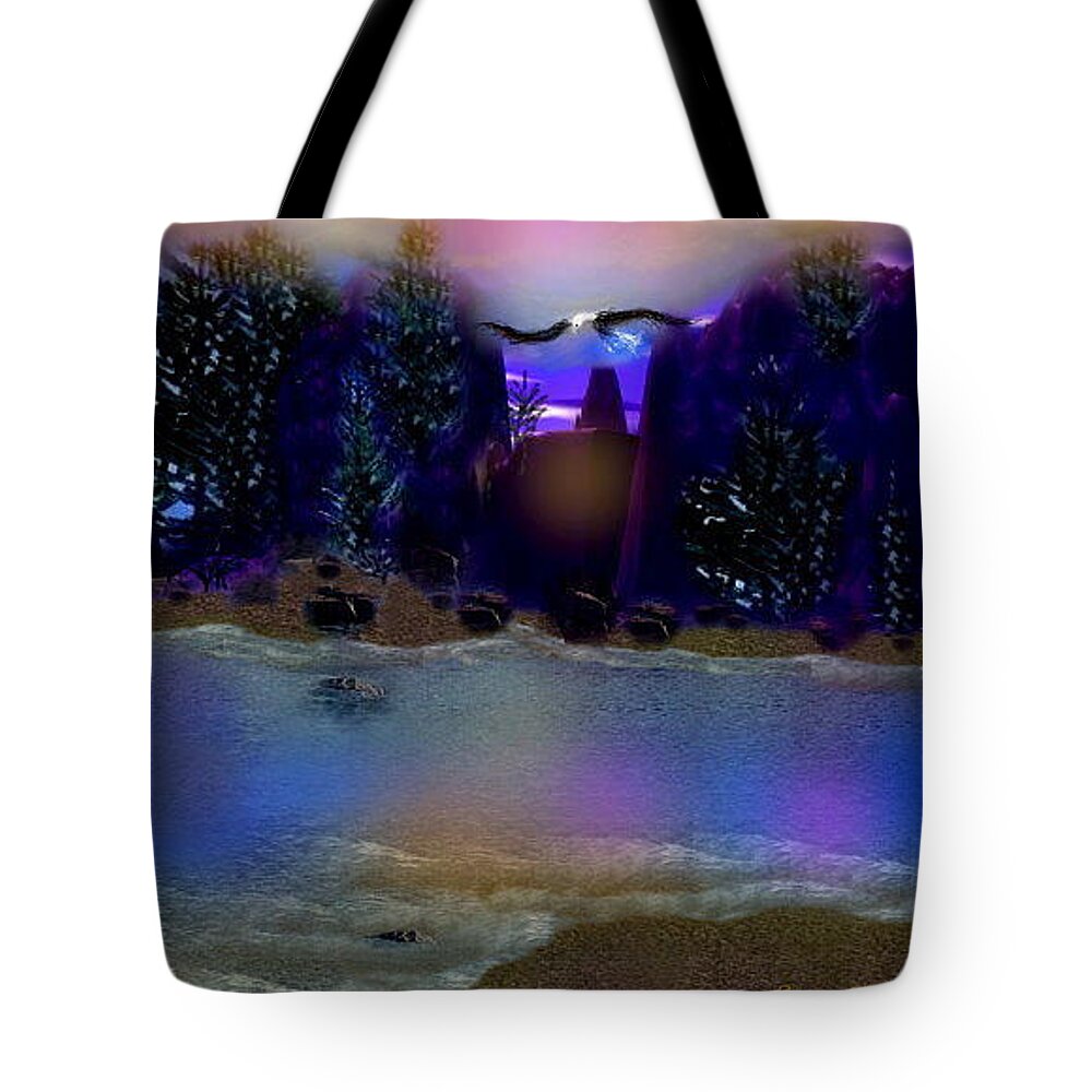 Universe Tote Bag featuring the digital art Land Of The Rainbow by Spirit Dove Durand