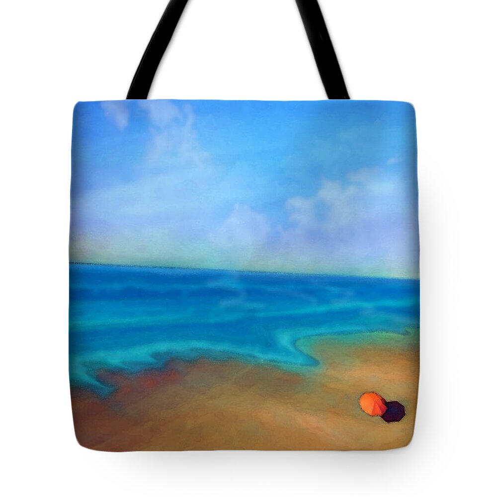Beach Tote Bag featuring the painting Land's End by Amy Shaw