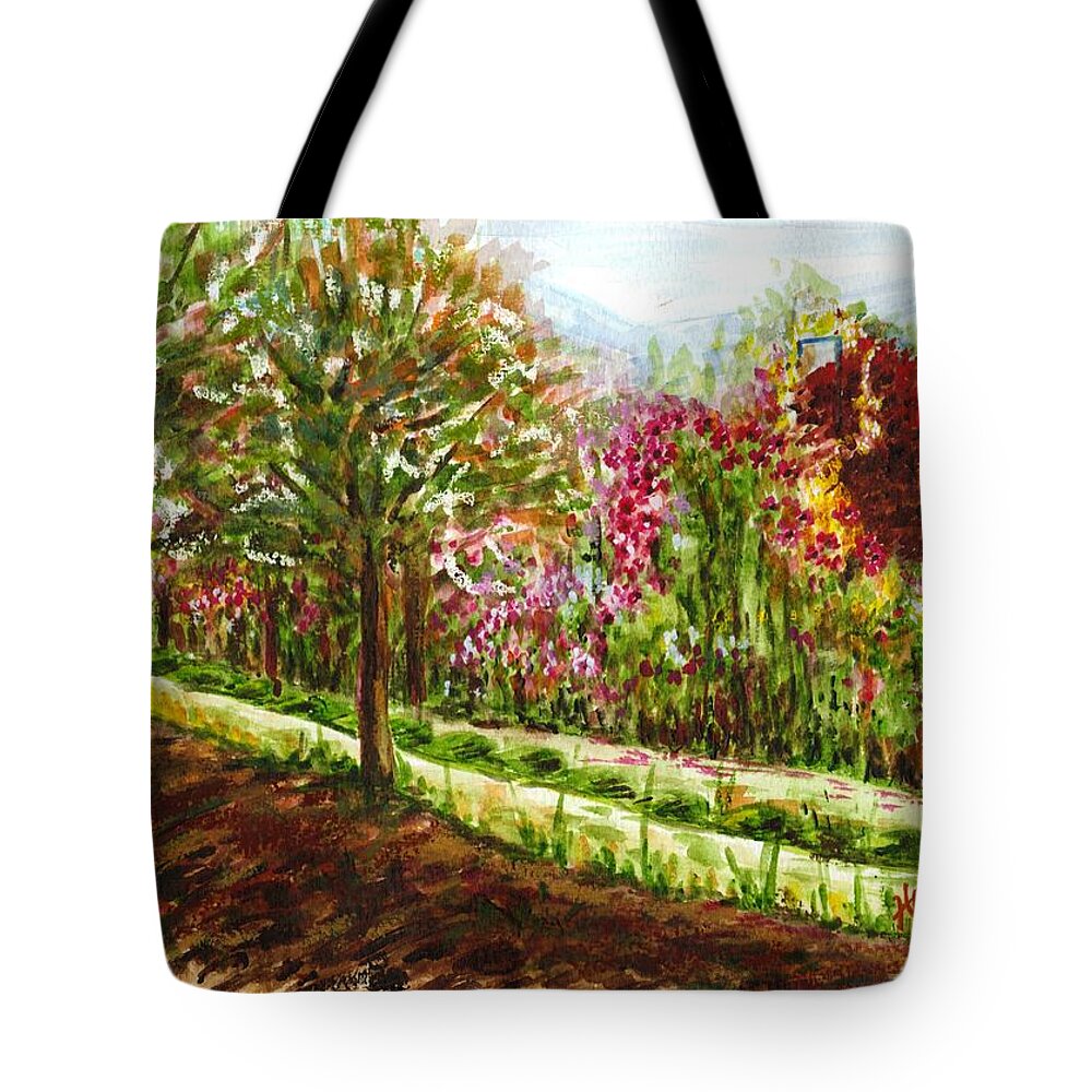 Landscape Tote Bag featuring the painting Landscape 2 by Harsh Malik