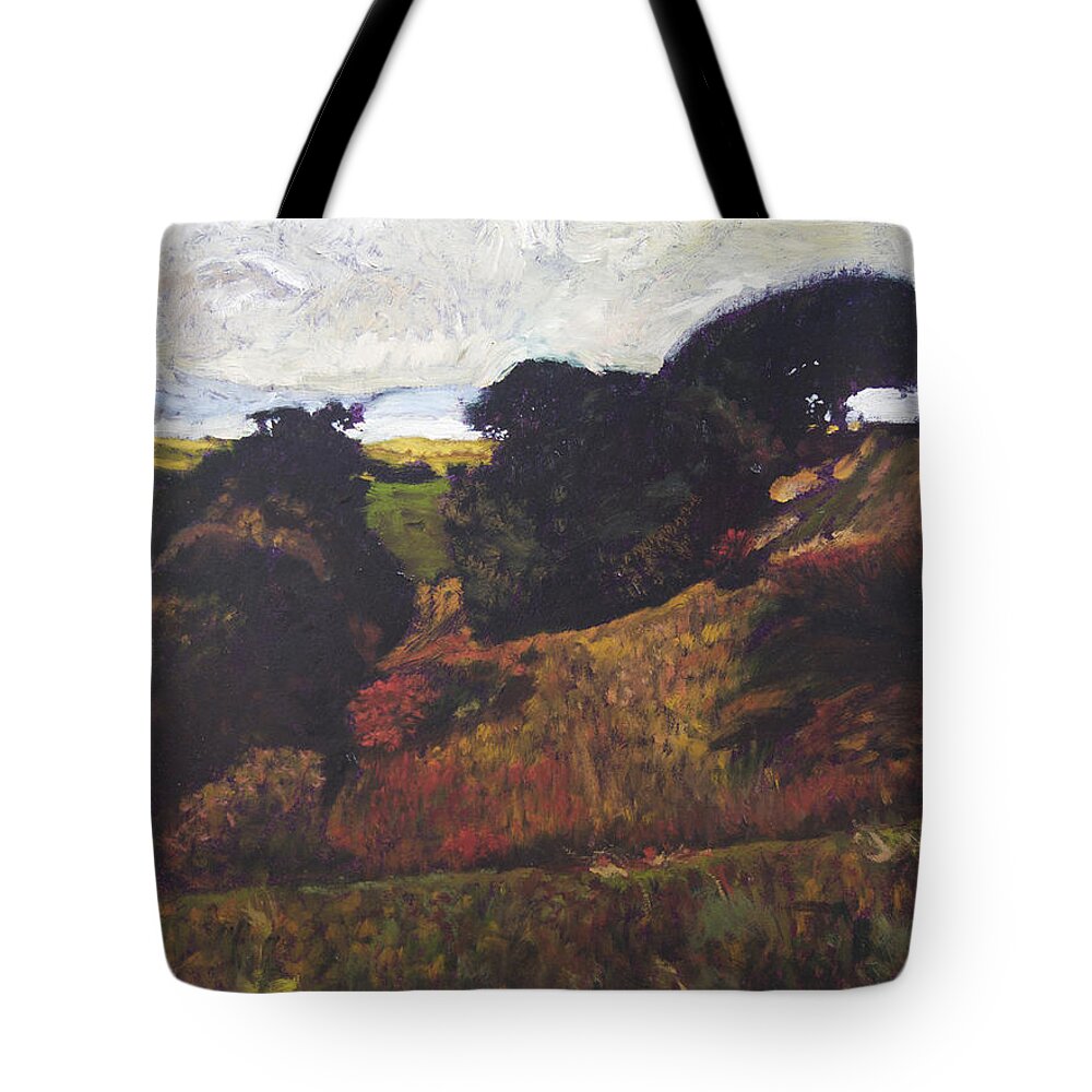 Wales Tote Bag featuring the painting Landscape at Rhug by Harry Robertson