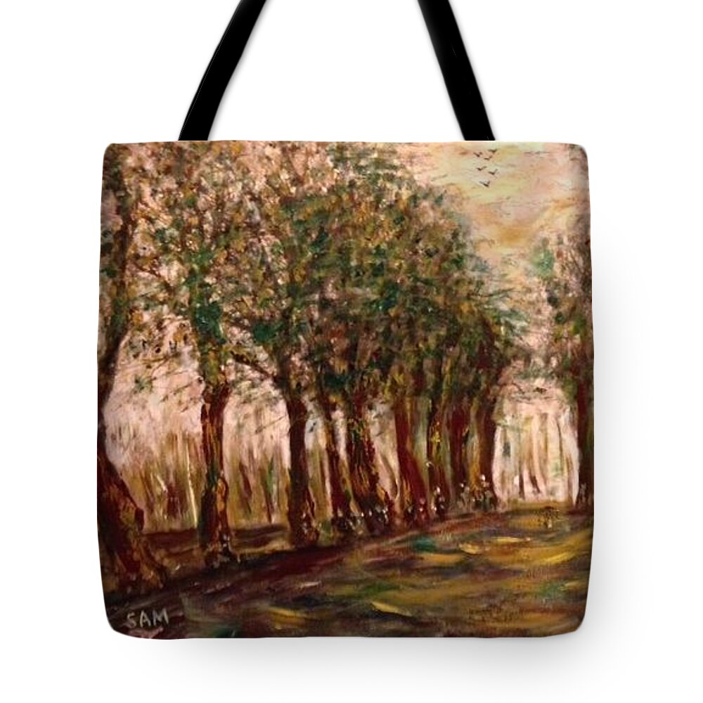 Landscape Tote Bag featuring the painting Landscape by Sam Shaker