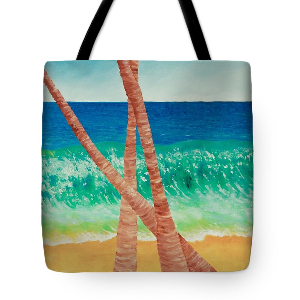 Seascape Tote Bag featuring the painting Lanikai by Thomas Gronowski