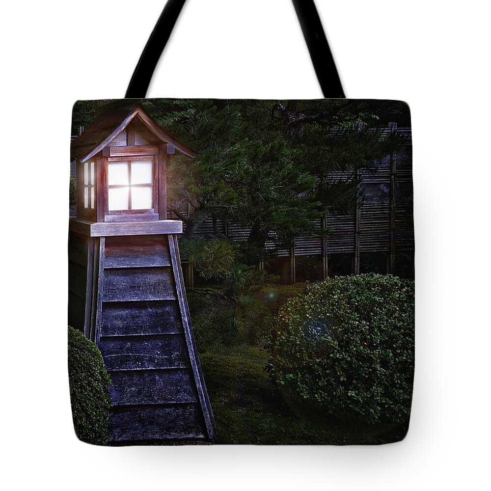 Lantern Tote Bag featuring the photograph Lantern in the Green by John Christopher