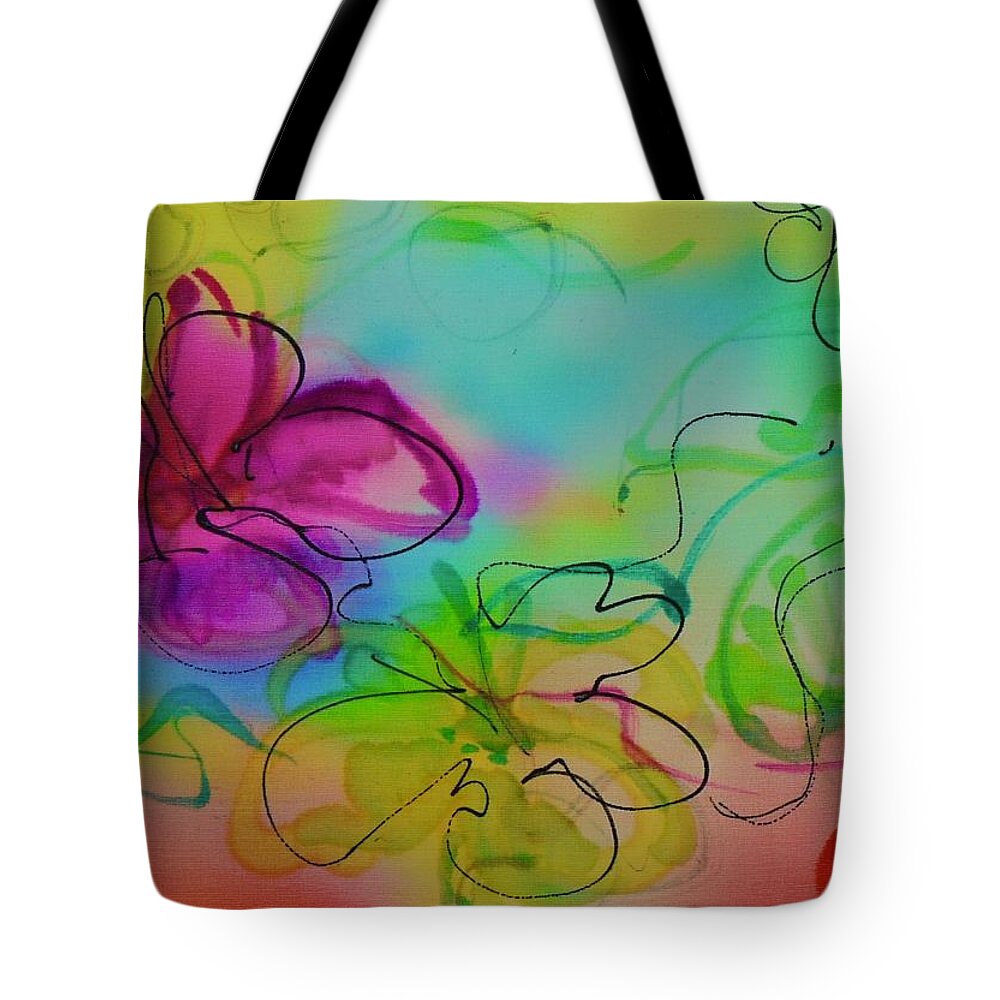  Tote Bag featuring the painting Large Flower 2 by Barbara Pease