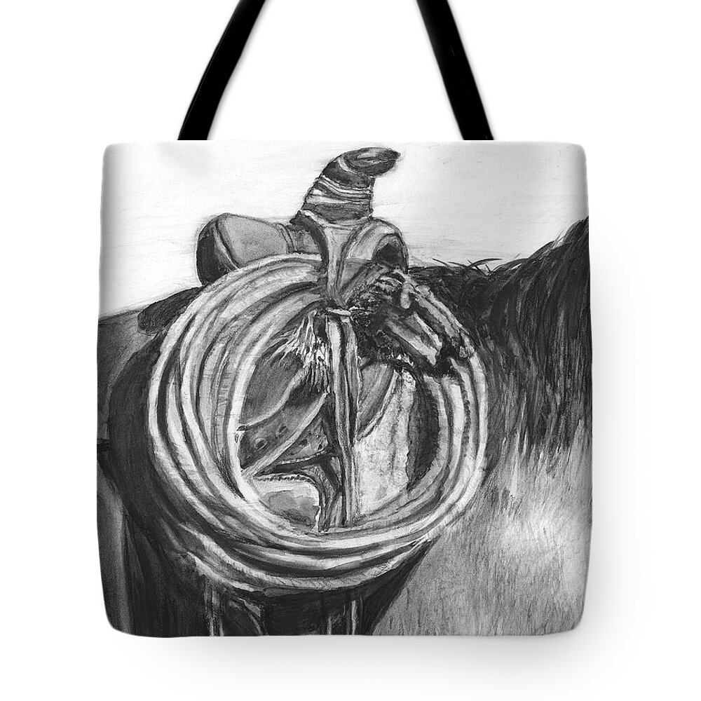 Lariat Tote Bag featuring the painting Lariat by Sheila Johns