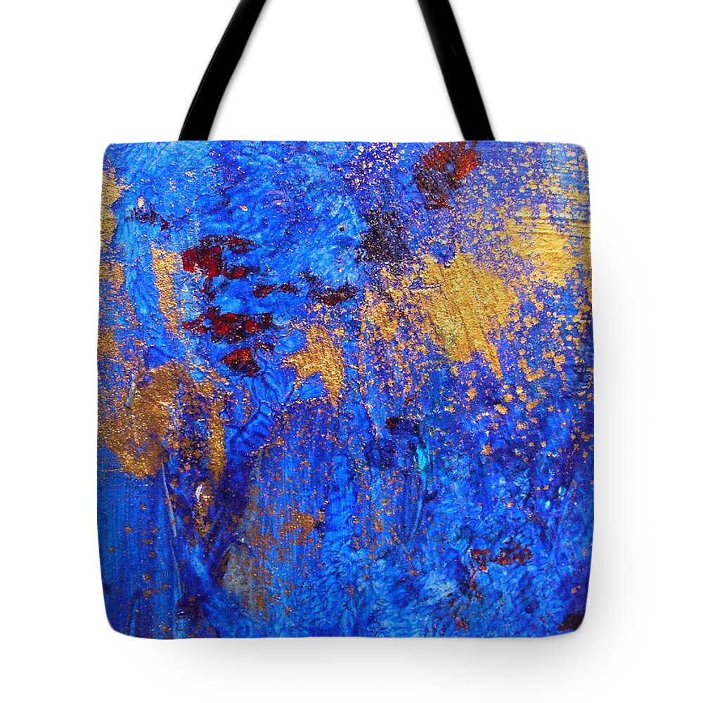 Abstract Art Tote Bag featuring the painting Las Flores by Mary Sullivan