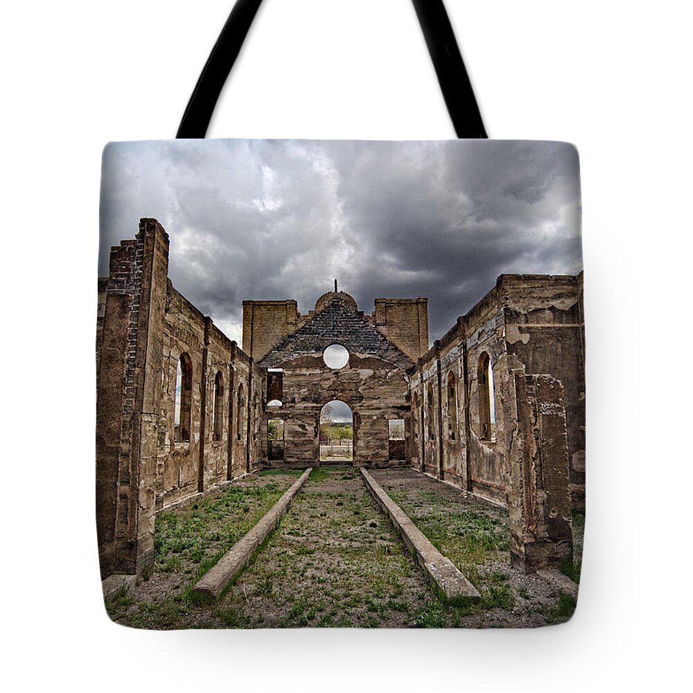 Church Tote Bag featuring the photograph Las Mesitas Ruin by Ron Weathers