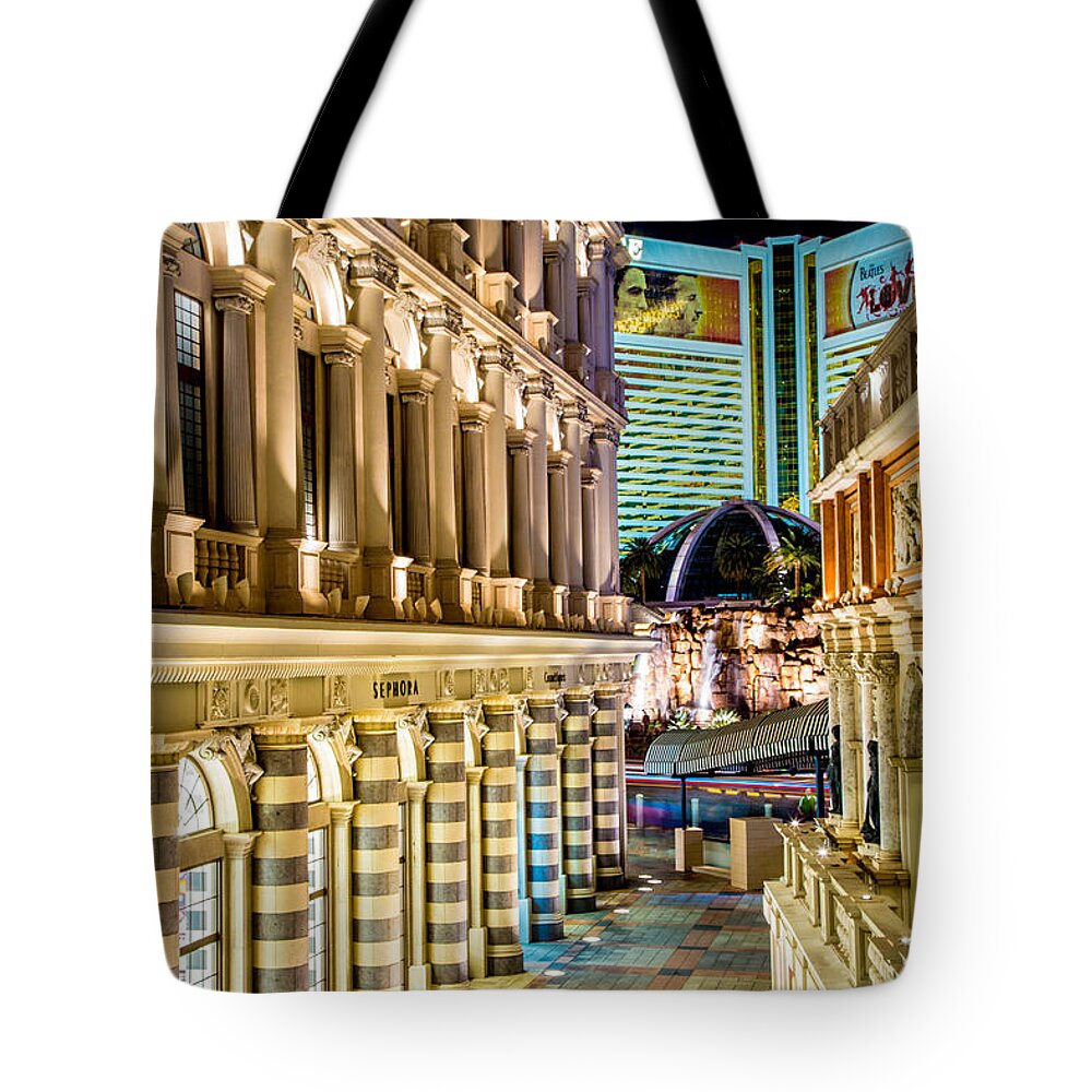 Las Vegas Tote Bag featuring the photograph Las Vegas Contrasts by Lev Kaytsner