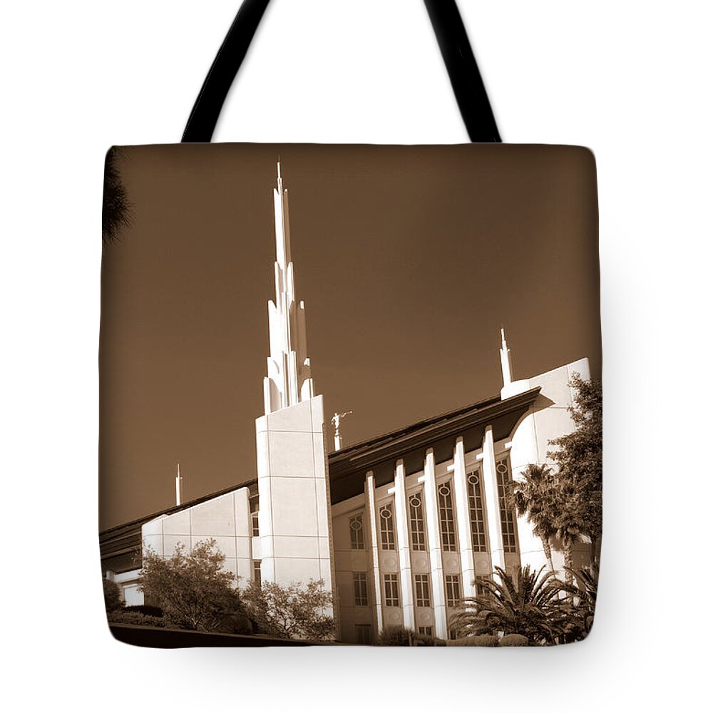 Temple Tote Bag featuring the photograph Las Vegas Nevada LDS Temple by Nathan Abbott