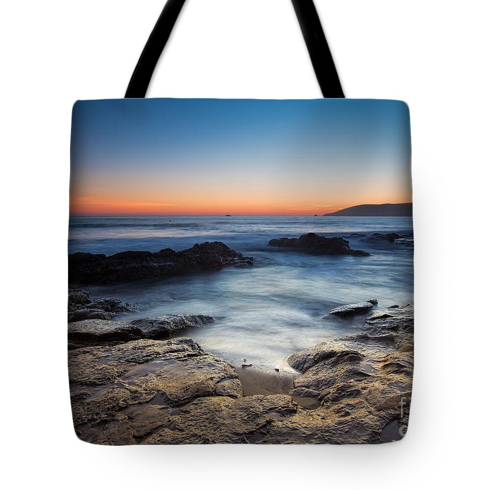 Seascape Tote Bag featuring the photograph Last Light At Shell Beach by Mimi Ditchie