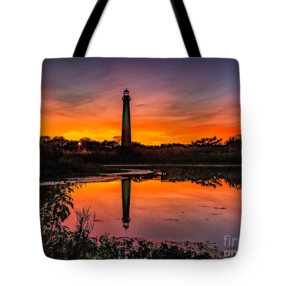 Cape May Tote Bag featuring the photograph Last Light at the Cape May Light by Nick Zelinsky Jr