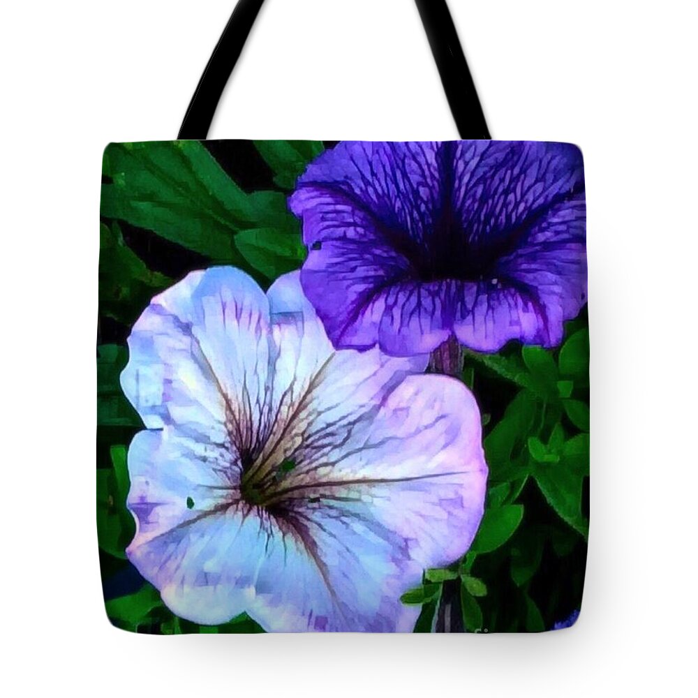  Digital Art Tote Bag featuring the digital art Last of The Petunias  by MaryLee Parker