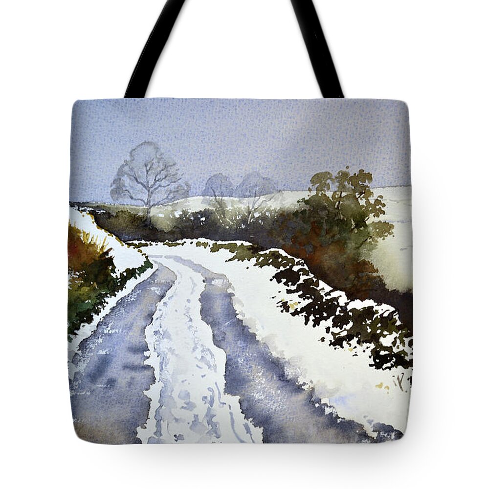 Winter Tote Bag featuring the painting Last of the snow by Paul Dene Marlor