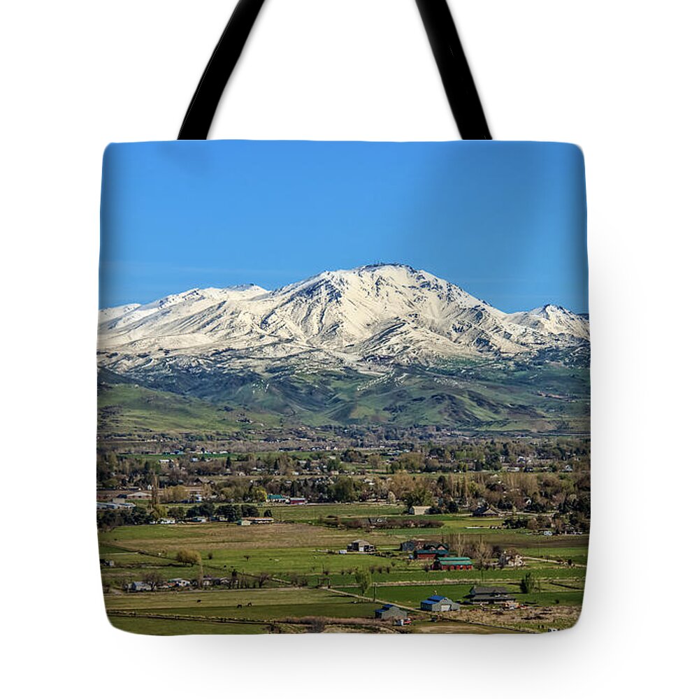 Snow Tote Bag featuring the photograph Late Spring On Squaw Butte by Robert Bales