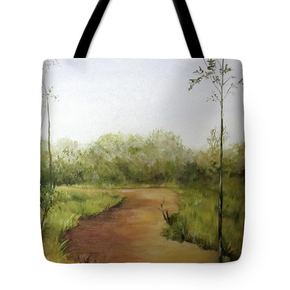 Landscape Tote Bag featuring the painting Late Summer Walk by Roseann Gilmore