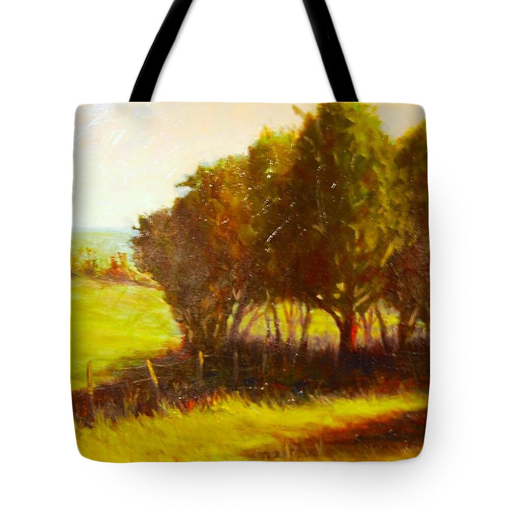 Landscape Tote Bag featuring the painting Later Summer Shade by Will Germino